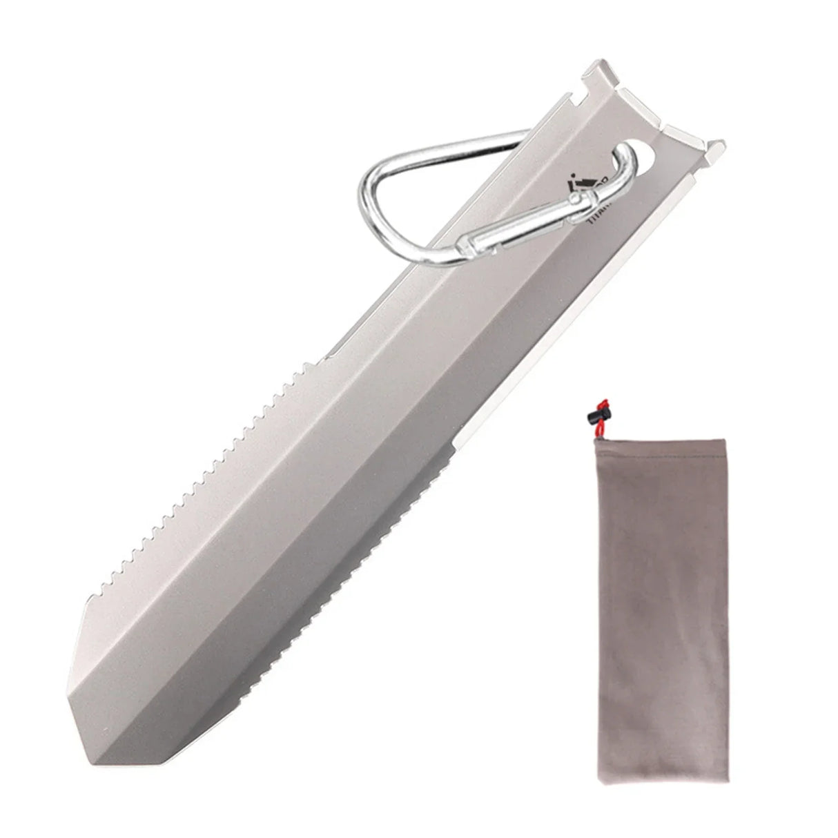 Carvallo EdgeLite Titan-handspade med vågslip & clips | Ultralätt & rostfri | För camping, trädgård & utomhus Carvallo