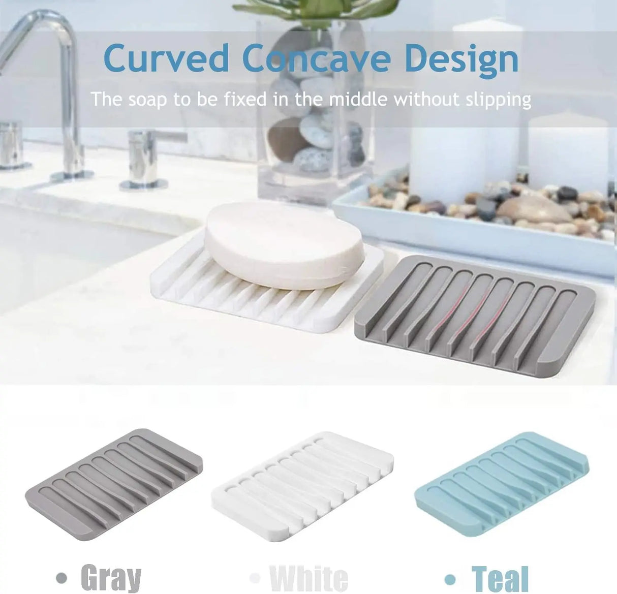 Carvallo AquaDrop Flex | Rutschfri & Självavvattnande | Silikon Tvålskål för Bad & Kök Carvallo