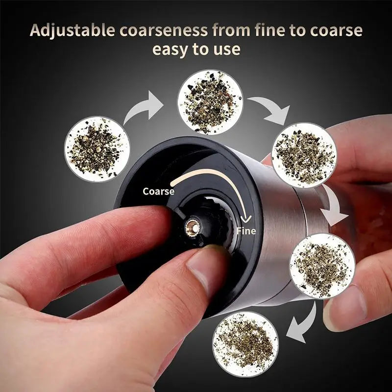 Carvallo Salt- & Pepparkvarn i glas och rostfritt stål | Kryddkvarn med justerbar malverk | För peppar, salt, spiskummin & mer | Aromafrisk & lätt att fylla på Carvallo