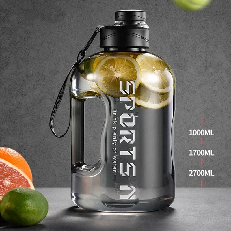 Carvallo Drickflaska 1,7 L / 2,7 L | Läcksäker & BPA-fri | Stor kapacitet | För Sport, Fitness & Utomhus Carvallo