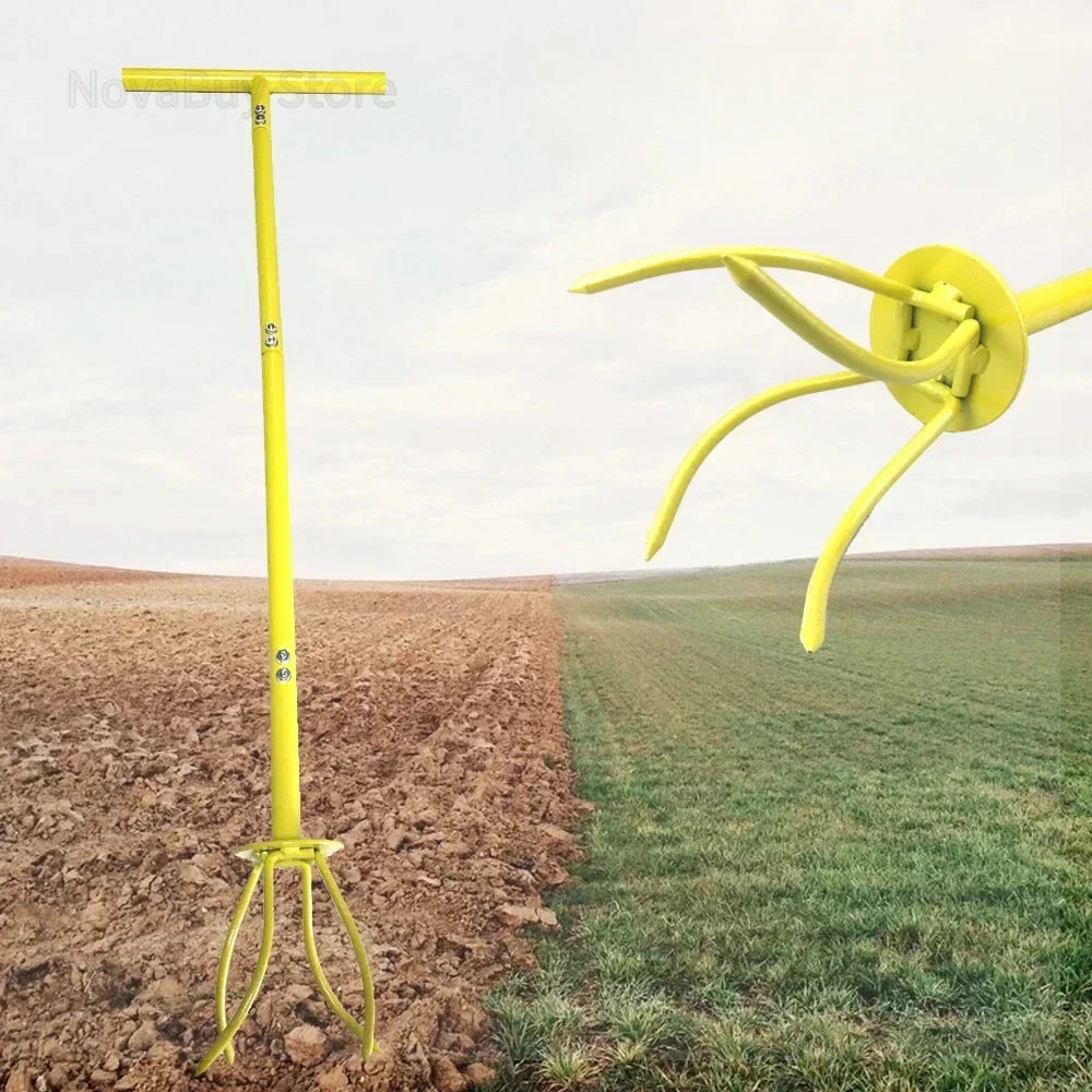 Carvallo Ergonomisk Bakhackare med T-handtag | Höjdjusterbar | För Trädgård & Rabattvård | Manuellt Grävverktyg Carvallo