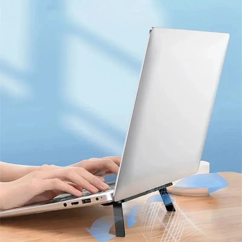 Carvallo Laptop-ställ | Självhäftande & Fällbar | Ultrakompakt för resor | 21,5 cm | Svart Carvallo