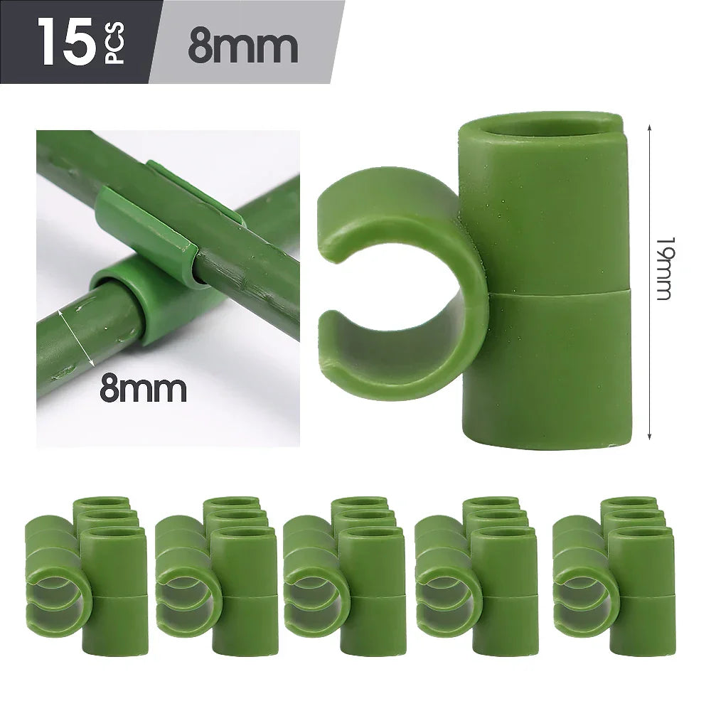 Carvallo Connect | 15-pack krysskopplingar för växtstöd | För .8–2.0 cm stänger | Justerbara klämmor för spaljéer & växtstöd Carvallo