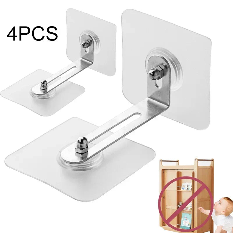 Carvallo Anti-Kipp Fäste Set 4-delat | Justerbar & Självhäftande | För hyllor, skåp & byråer Carvallo