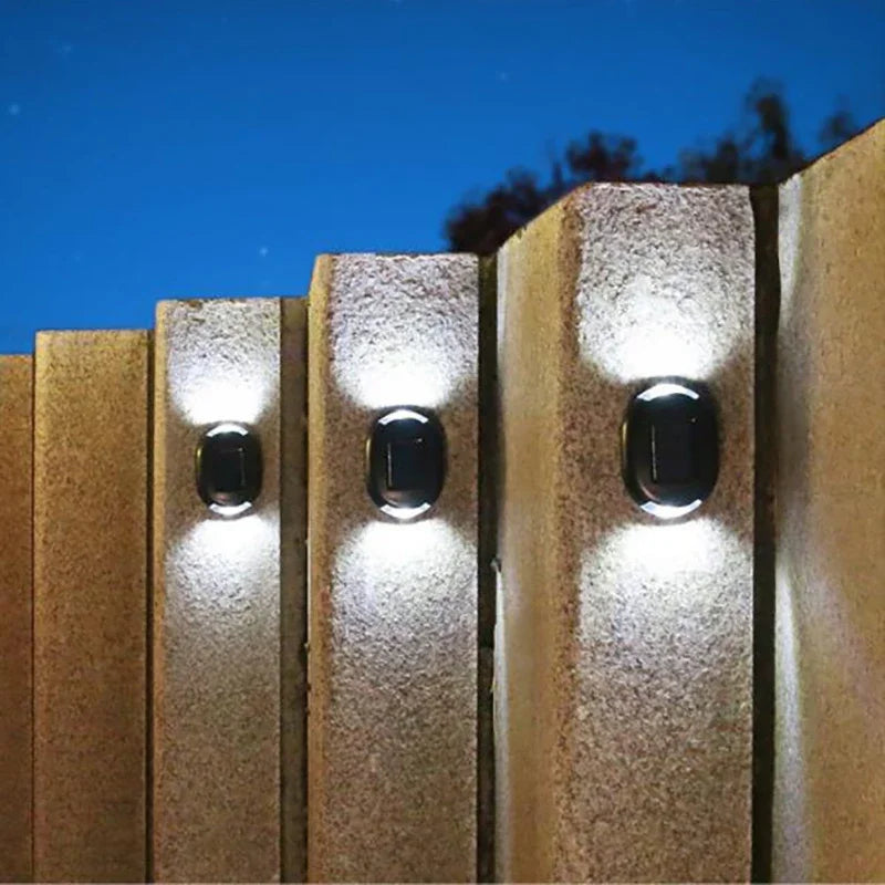 Carvallo Solar Vägglampa Oval | IP65 Väderbeständig | Upp & Ned Ljusstråle | För Trädgård & Utomhusvägg Carvallo