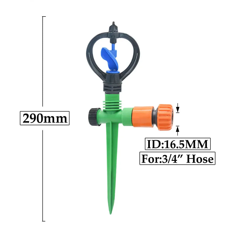 Carvallo Trädgårdssprinkler 360° vridbar | Automatisk bevattning | Vortex-dysor | 4–5 m räckvidd Carvallo