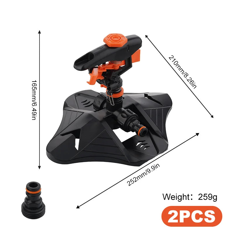 Carvallo Trädgårdssprinkler HydroSpin 360 | 12 m Räckvidd | 360° Rotationsfunktion | För Gräs, Trädgård & Jordbruk | 21 × 25,2 × 16,5 cm Carvallo