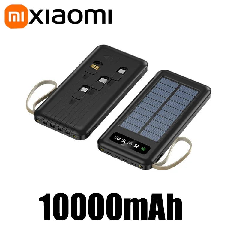 Carvallo SolarCore 50K Solkraftbank 50.000 mAh | Med campingljus, 4 laddkabel och Dual USB | Snabbladdningsfunktion & utomhuskompatibel Carvallo