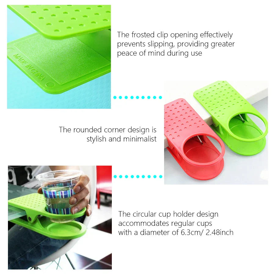 Carvallo borddryckshållare | Praktisk koppklipp för skrivbord och kontor | Platsbesparande hållare för muggar, burkar och flaskor Carvallo