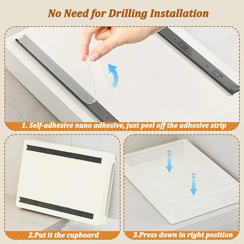 Carvallo SlideMaxx | Utdragbar organiser utan borrning | Stabil hylla för kryddor och förråd | Kolstål Beige Carvallo