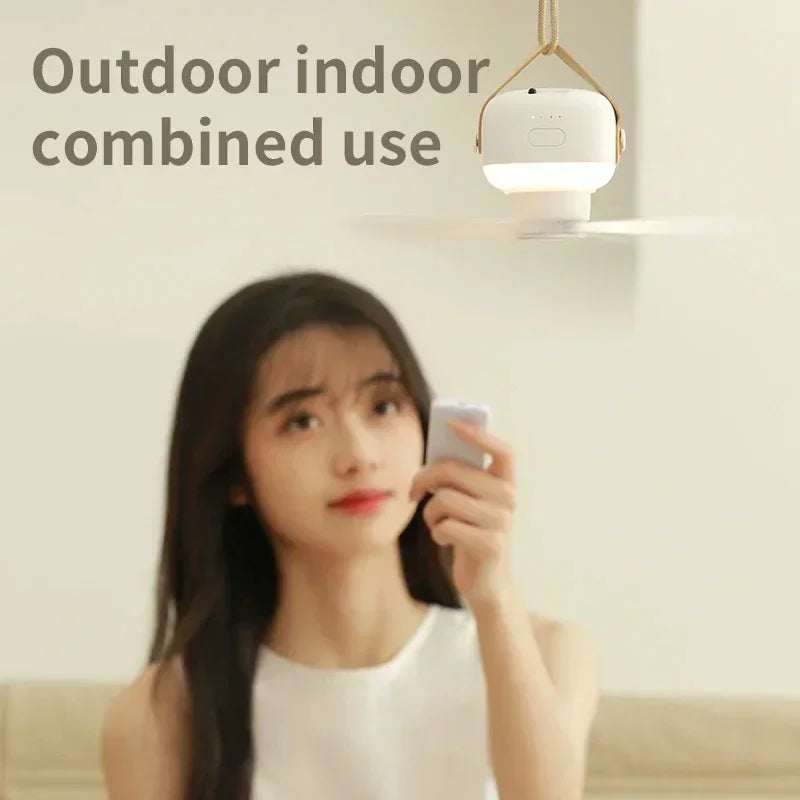 Carvallo Mobiler Takfläkt | 3600/7200 mAh Batteri | LED & Fjärrkontroll | Tyst & Upphängbar Carvallo