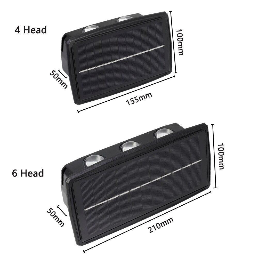 Carvallo Rise Solar Utomhusvägglampa | Varmvitt LED-ljus | IP65 Vattentät | Upp- & Nedåtriktad Carvallo