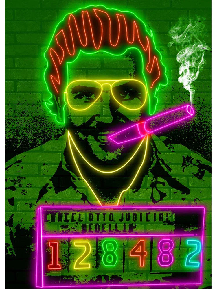 Pablo Escobar Målning - Ikonisk Konst för Hemmet Carvallo