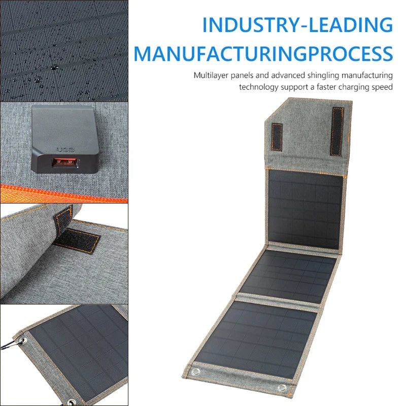 Carvallo Solpanel HeliGo Light | 15–30 W | USB-utgång & 3-i-1-laddkabel | Ultralätt & Bärbar | För camping, vandring & nödsituationer Carvallo