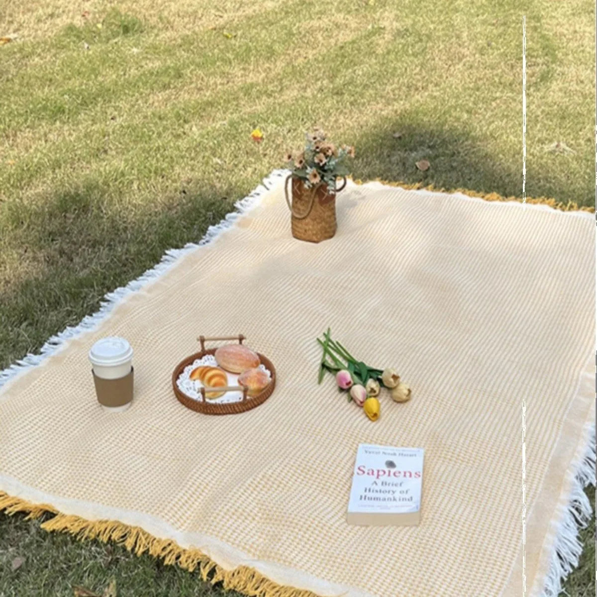 Boho Picknickfilt med fransar Carvallo
