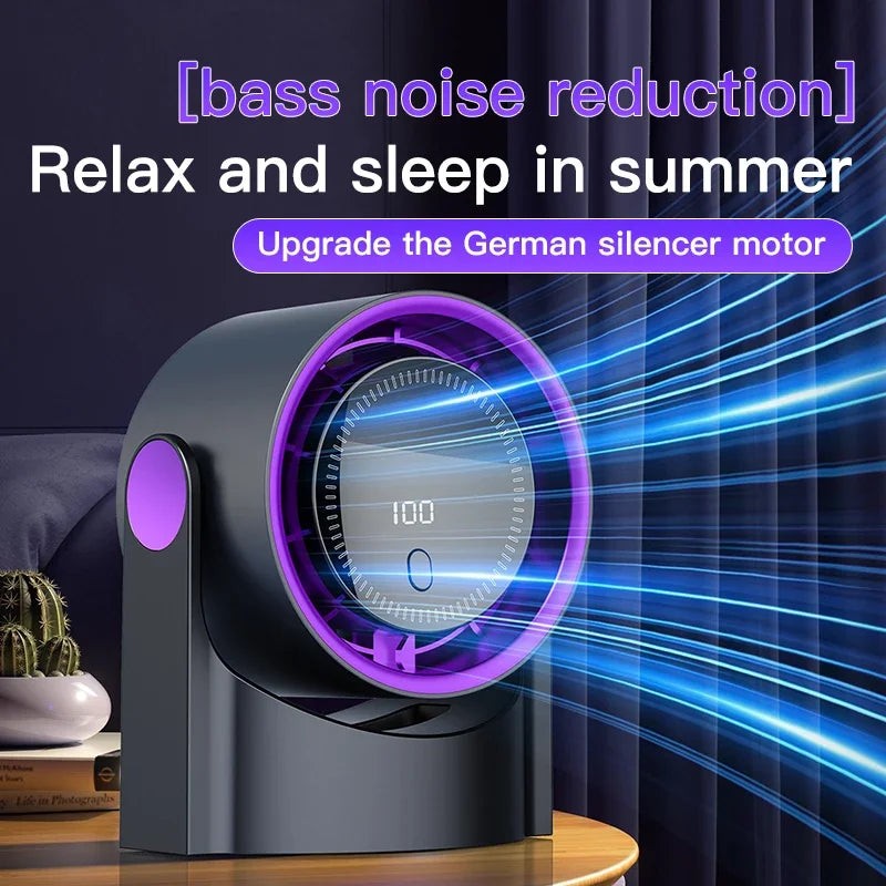 Carvallo Bladeless USB Fläkt | 100 Steg | Tyst som en viskning & EnergiEffektiv | Bärbar & Väggmontering Carvallo