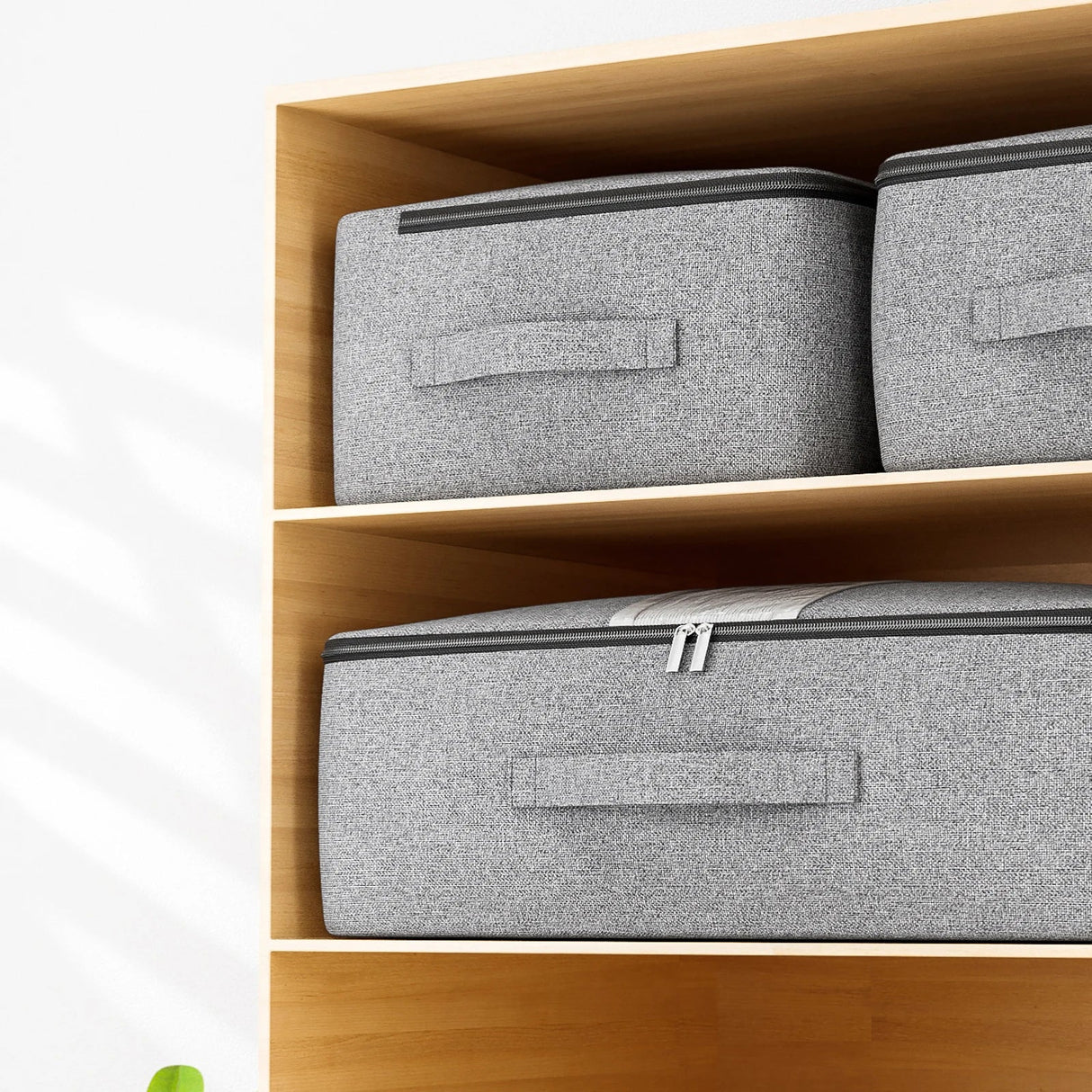 Carvallo Förvaringsväska | Extra Stor & Fällbar | Med Insynsfönster & Dragkedja | Cationic Tyg Grå Carvallo