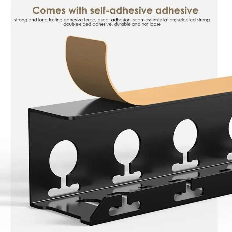 Carvallo DeskFixx | Under-bord Kabelhantering | Ingen borrning | Robust stålhylla | Svart Carvallo