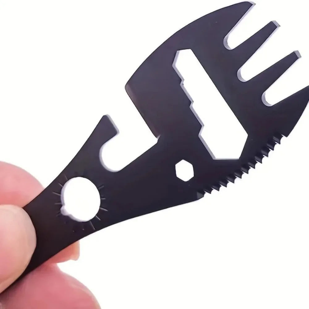 Carvallo Pro | 6-i-1 rostfritt camping-spork | Gaffel, sked, grävverktyg & självförsvar | Ultr lätt & kompakt | För utomhus & överlevnad Carvallo