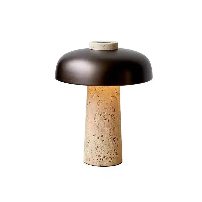 Nordisk Designer Bordslampa – Svampformad Lampa i Travertin Hemnix