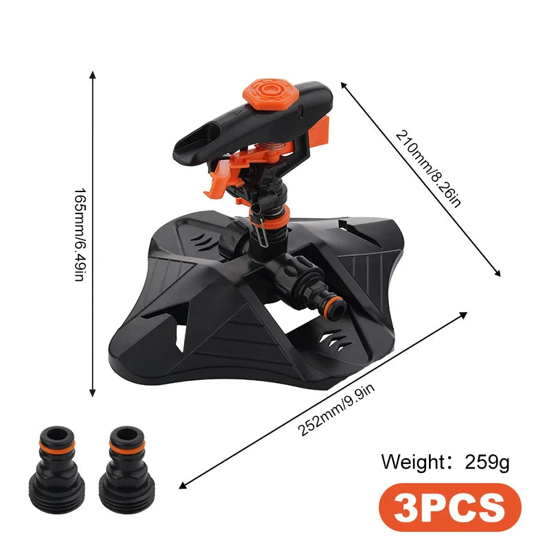 Carvallo Trädgårdssprinkler HydroSpin 360 | 12 m Räckvidd | 360° Rotationsfunktion | För Gräs, Trädgård & Jordbruk | 21 × 25,2 × 16,5 cm Carvallo