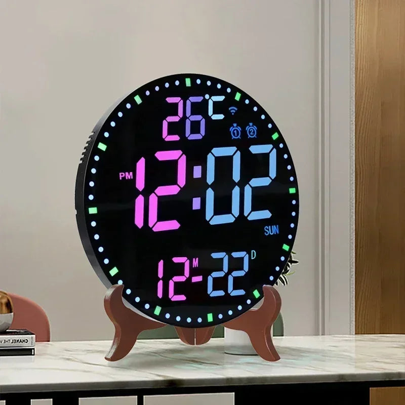WiFiTid - LED Väggklocka Med Kalender och Dubbel Alarmfunktion Carvallo