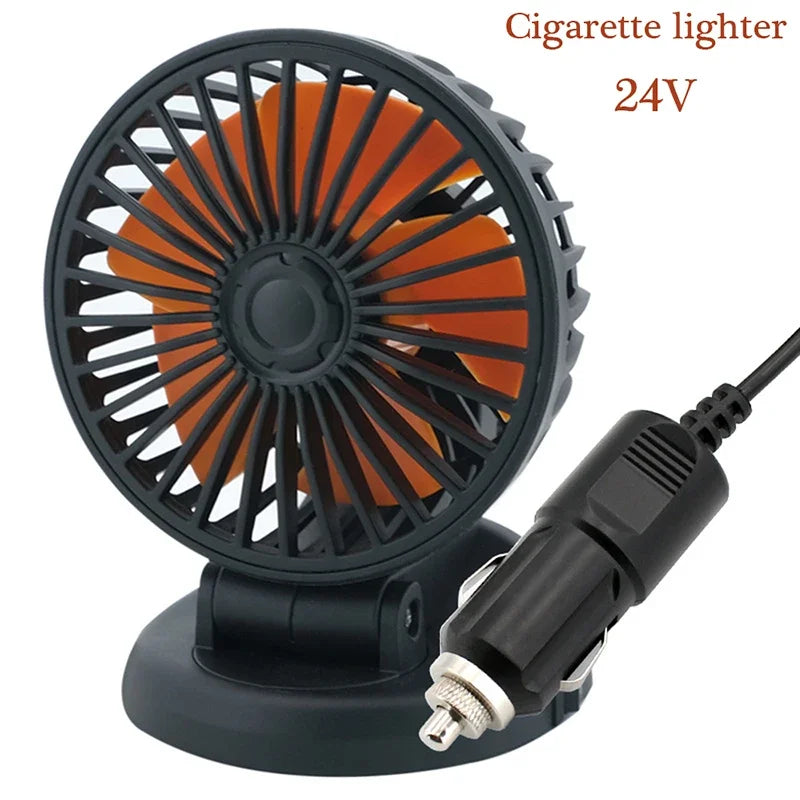 Carvallo Bilfläkt 12V/24V/5V | USB eller Tändare | Svängbar & Kompakt | För Bil, Lastbil, SUV, Husbil & Kontor Carvallo