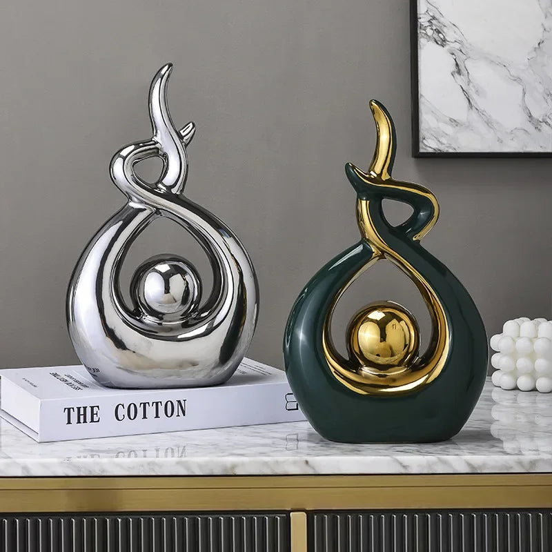 Modern keramikskulptur för stilfull heminredning och estetisk appell Carvallo