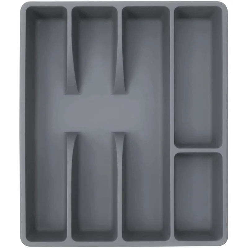 Carvallo OrdiFlex | Kompakt Organizer med 5 fack | Halkfri & Mångsidig användning | 30 × 20 × 4 cm Grå Carvallo