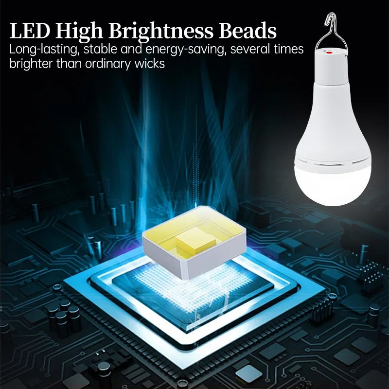 Carvallo LED Solarbordsbelysning | Vattentät & Uppladdningsbar | Med USB & Solenergi | För Tält, Trädgård & Nödsituationer Carvallo