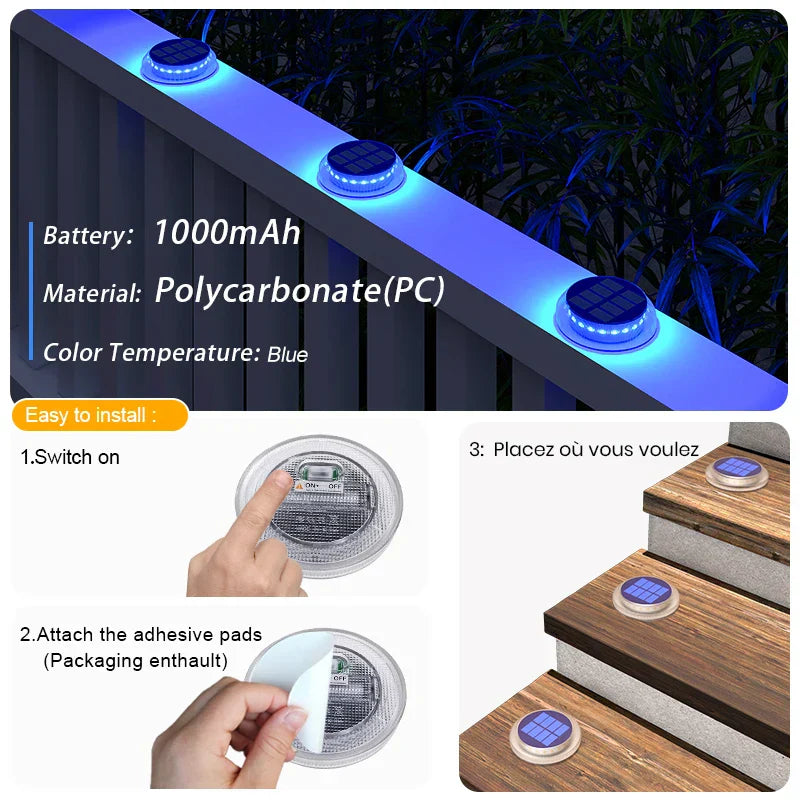 Carvallo StepGlow LED Solterrassljus | IP68 Vattentålig | För Trappor, Vägar & Staket | Väggmontering | 30 lm Ljusstyrka Carvallo