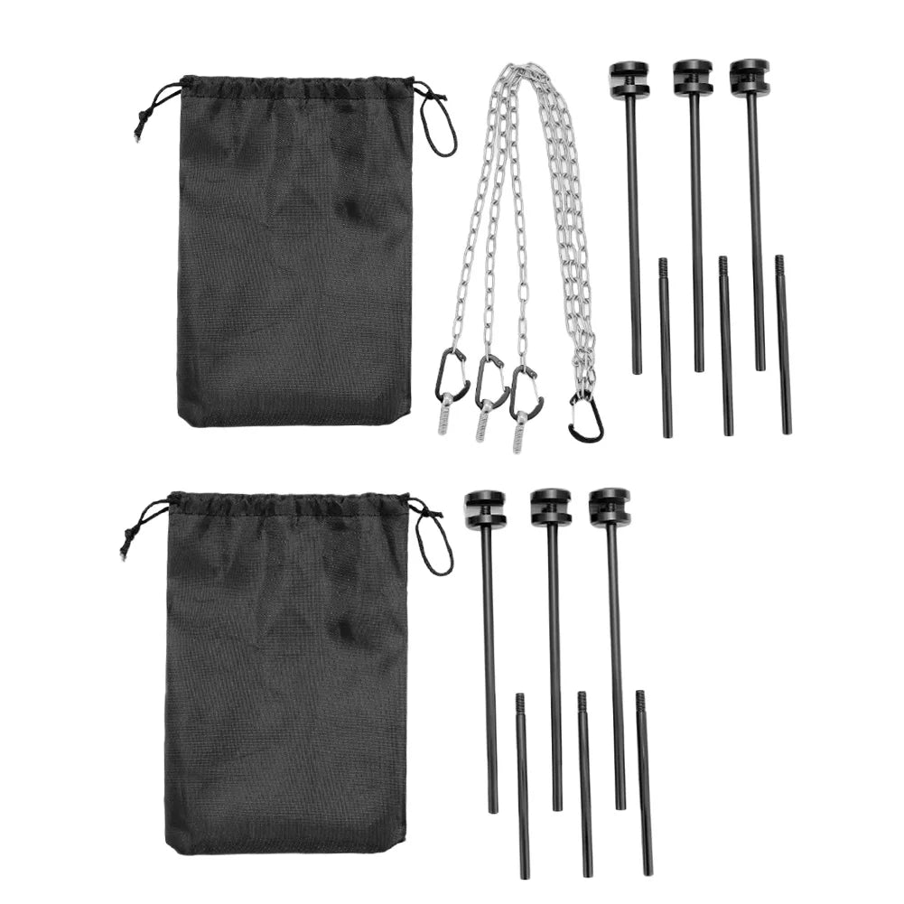 Carvallo Campinggrill Trebensstativ | Höjdjusterbar utomhusgrillställning | Fällbar & Bärbar med kedja | BBQ matställ för camping & utomhus Carvallo