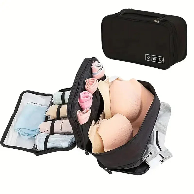 Carvallo Fällbar Underklädesresväska i vattenavvisande tyg | BH- & Trosorganisatör för resor | Bagageorganisatör för damer & herrar | Tvättväska med fack Carvallo