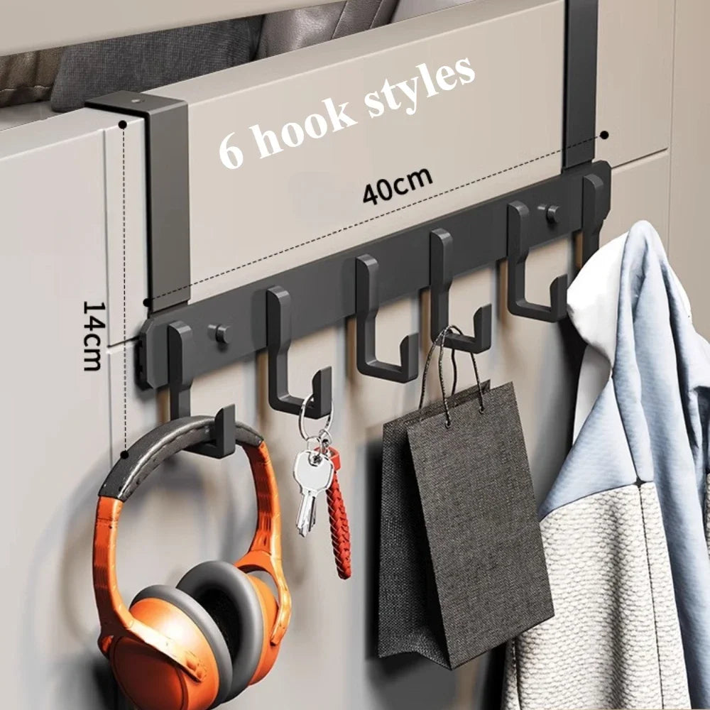 Carvallo AeroHook 7 | Kroklist för dörr | 7 klädhakar i aluminium | För bad, kök & sovrum Carvallo