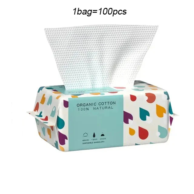 Carvallo-Gesichtstücher Purewiva Soft+ | 100 % bomull | Rivstark, sugerande & återanvändbar | 100 stycken per påse Carvallo