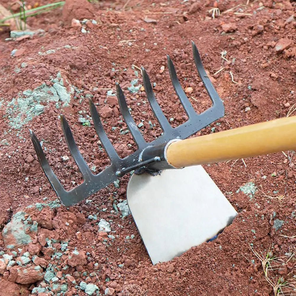 Carvallo Trädgårdsrake & Hacka | 2-i-1 Ogräsborttagare | Tung belastning | För rabatter & gräskötsel Carvallo