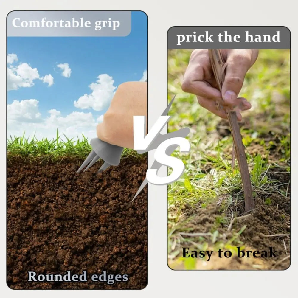 Carvallo Handhållen Bodenluftare i plast | 14,7 × 5 cm | För gräsmatta beluftning, rabatter & ogräsupplockning Carvallo