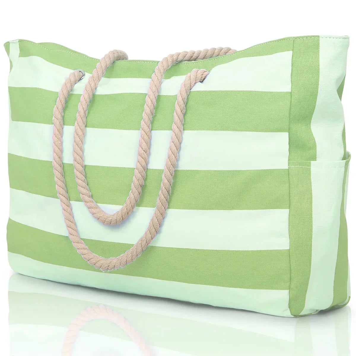 Carvallo Randig Strandväska med dragkedja | Fällbar & Vattentät | Sandresistent Canvas | För resor & semester Carvallo