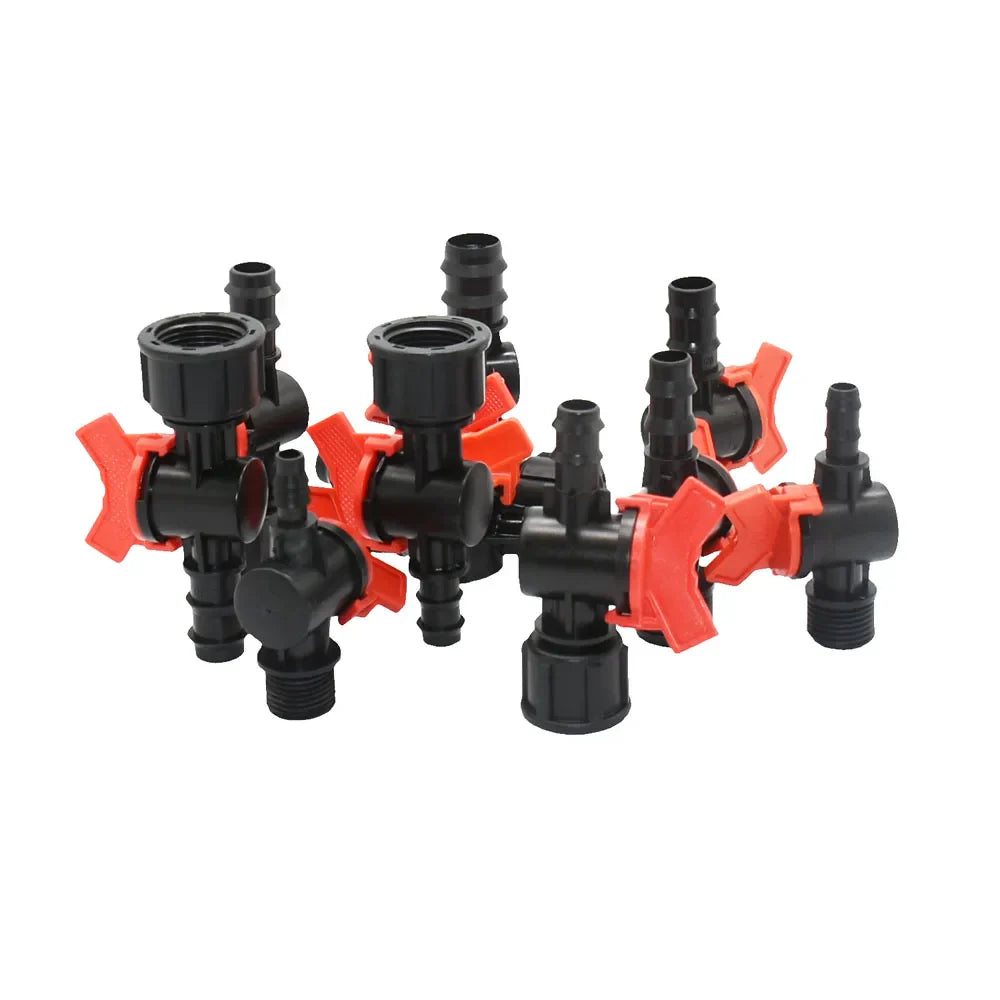 Carvallo FlowTura ConnectPro | Mini-kula ventil med slanganslutning och gänga | För trädgård, PE-slang och droppbevattning Carvallo