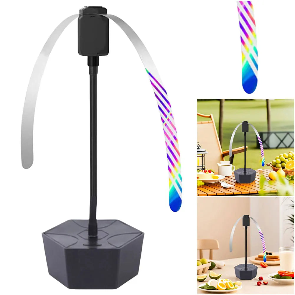 Carvallo Fluganvisning Fläkt | Reflekterande Bordsläktare | USB & Batteridriven | För Picknick & BBQ | 17 × 11 cm Carvallo