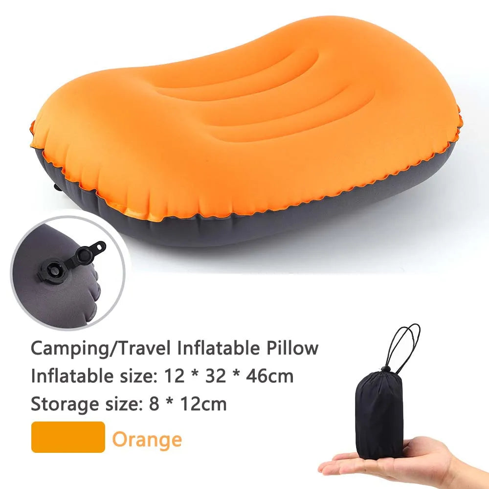Carvallo Uppblåsbart Utomhus kudd | Komprimerbar & Fällbar | Nackstöd för Camping, Vandring & Resor Carvallo