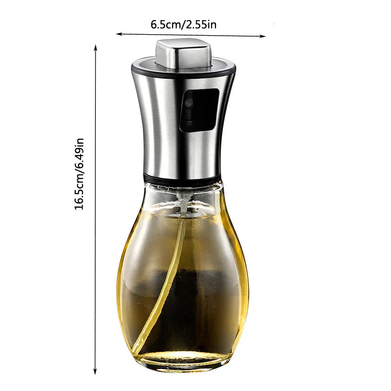 Carvallo Pro Ölsprayer 200 ml | Fin dimma & förbättrad munstycke | För olja, vinäger & citronsaft | Rostfritt stål & glas Carvallo