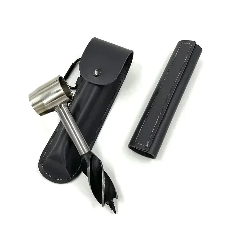 Carvallo Handbohrer FerroDrill | Utomhus överlevnadsverktyg | Robust kolstål | 16,5 cm Carvallo