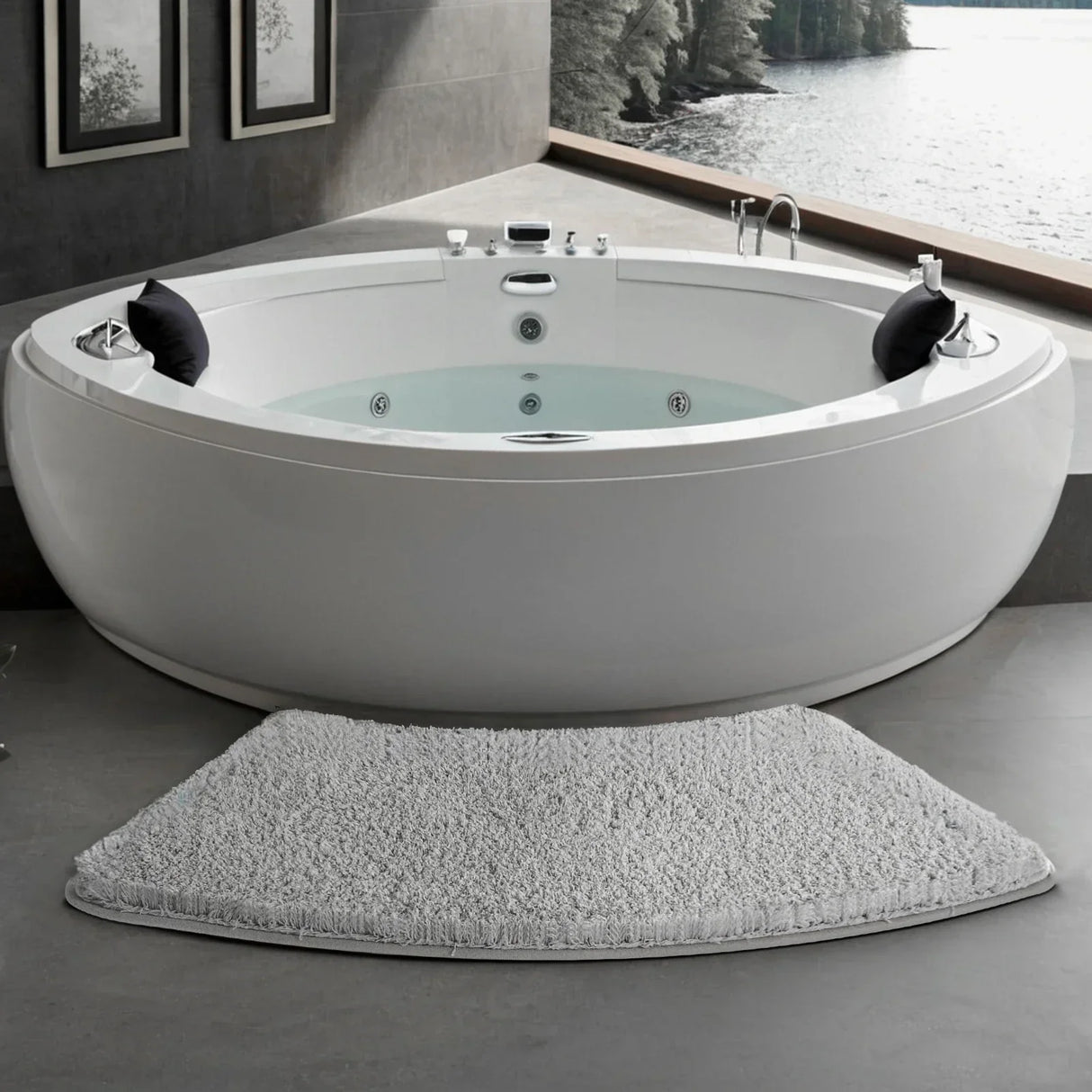 Carvallo – Rundad halkfri badrumsmatta för komfort och stil Carvallo
