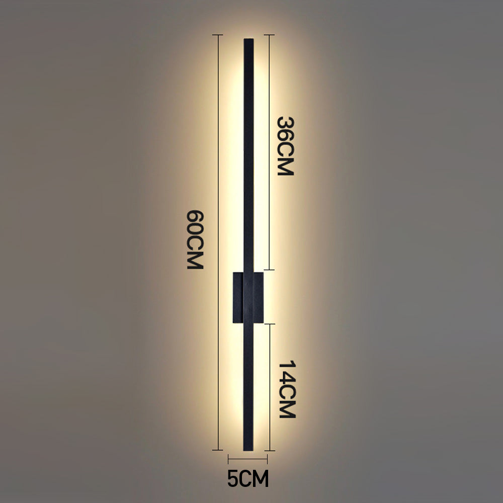 Industriell minimalistisk lång LED järn vägglampor för samtida vardagsrumsinredning och stilfull belysning Carvallo