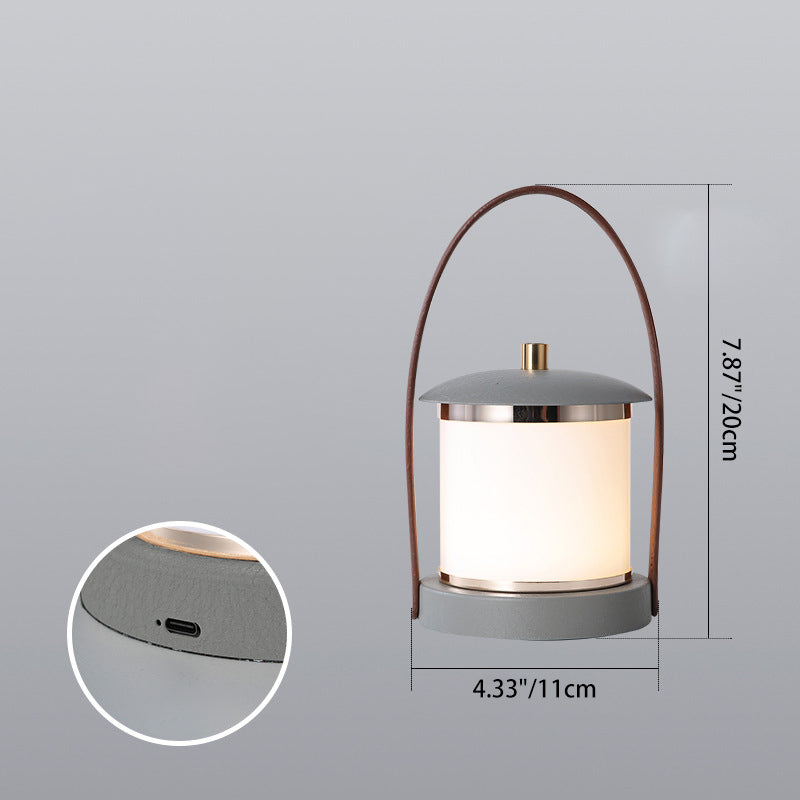 Portable LED Cylinder Lamp – Sleek Leather Look MILA Sverige