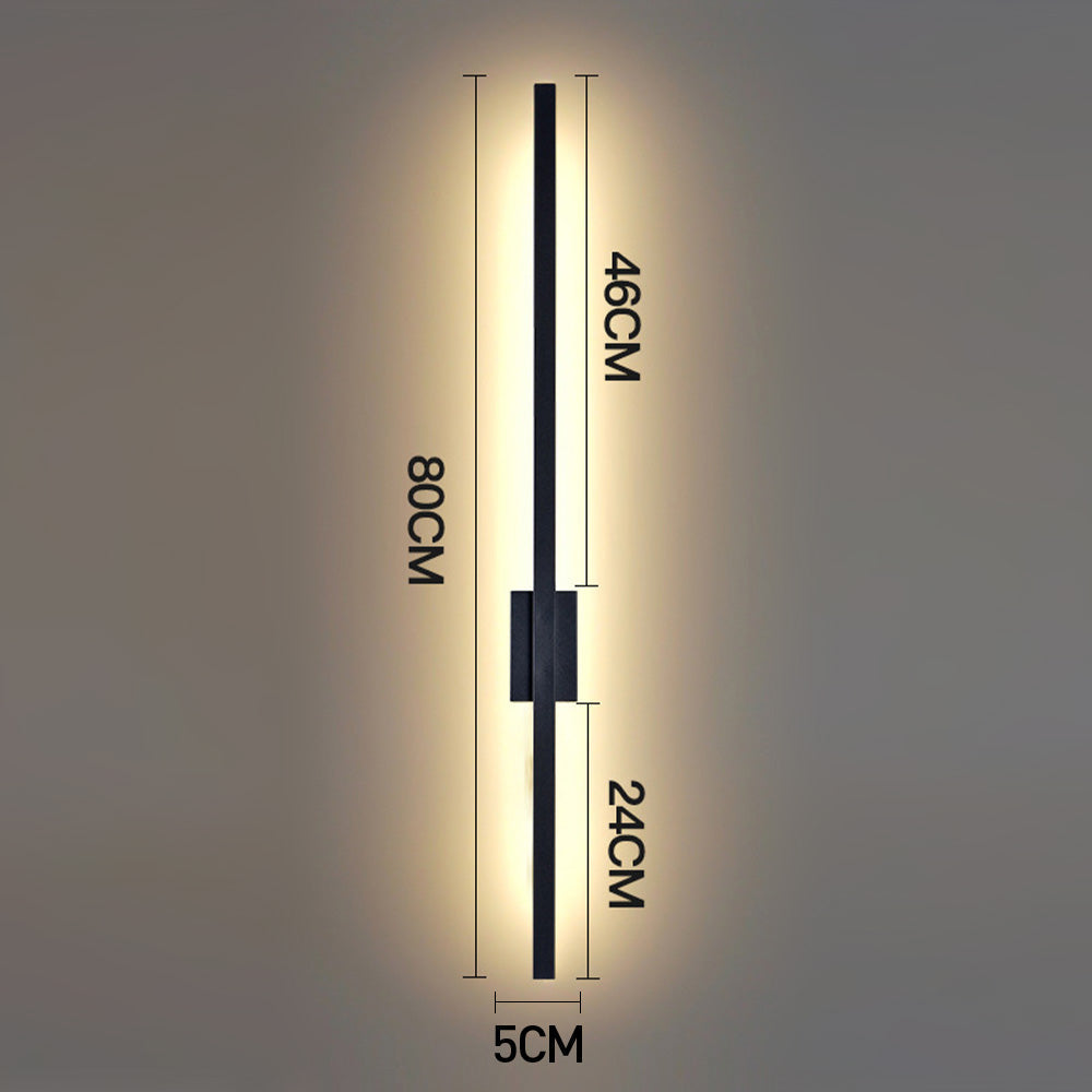 Industriell minimalistisk lång LED järn vägglampor för samtida vardagsrumsinredning och stilfull belysning Carvallo