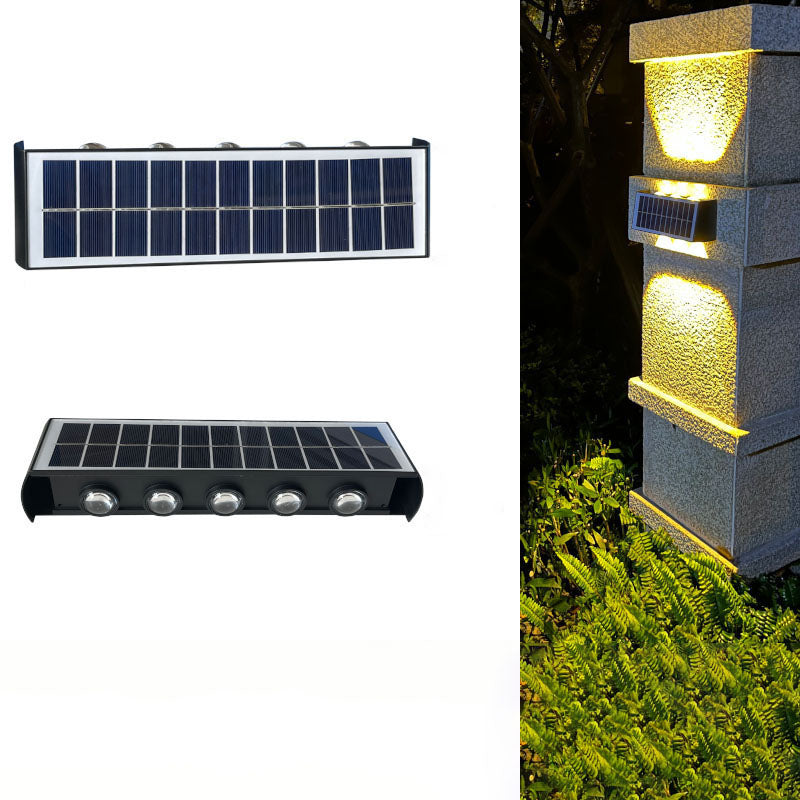 Carvallo Modern Solar-LED-Wall Light for Outdoor | Rectangular Design | IP56 Waterproof | Various Sizes & Light Intensities Carvallo