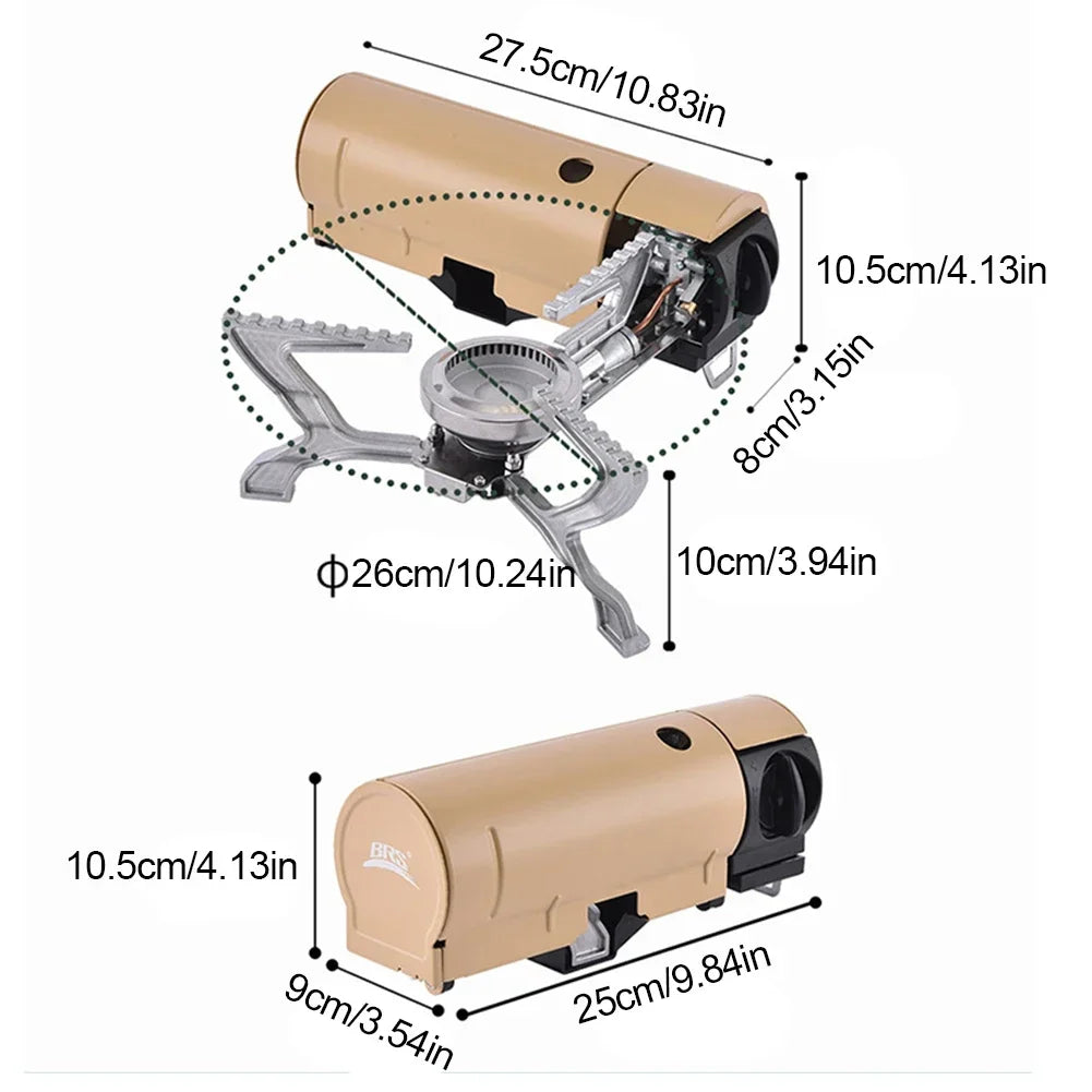 Portabel Fällbar Butan Campingkök med Hög Eldkraft 2670W Carvallo