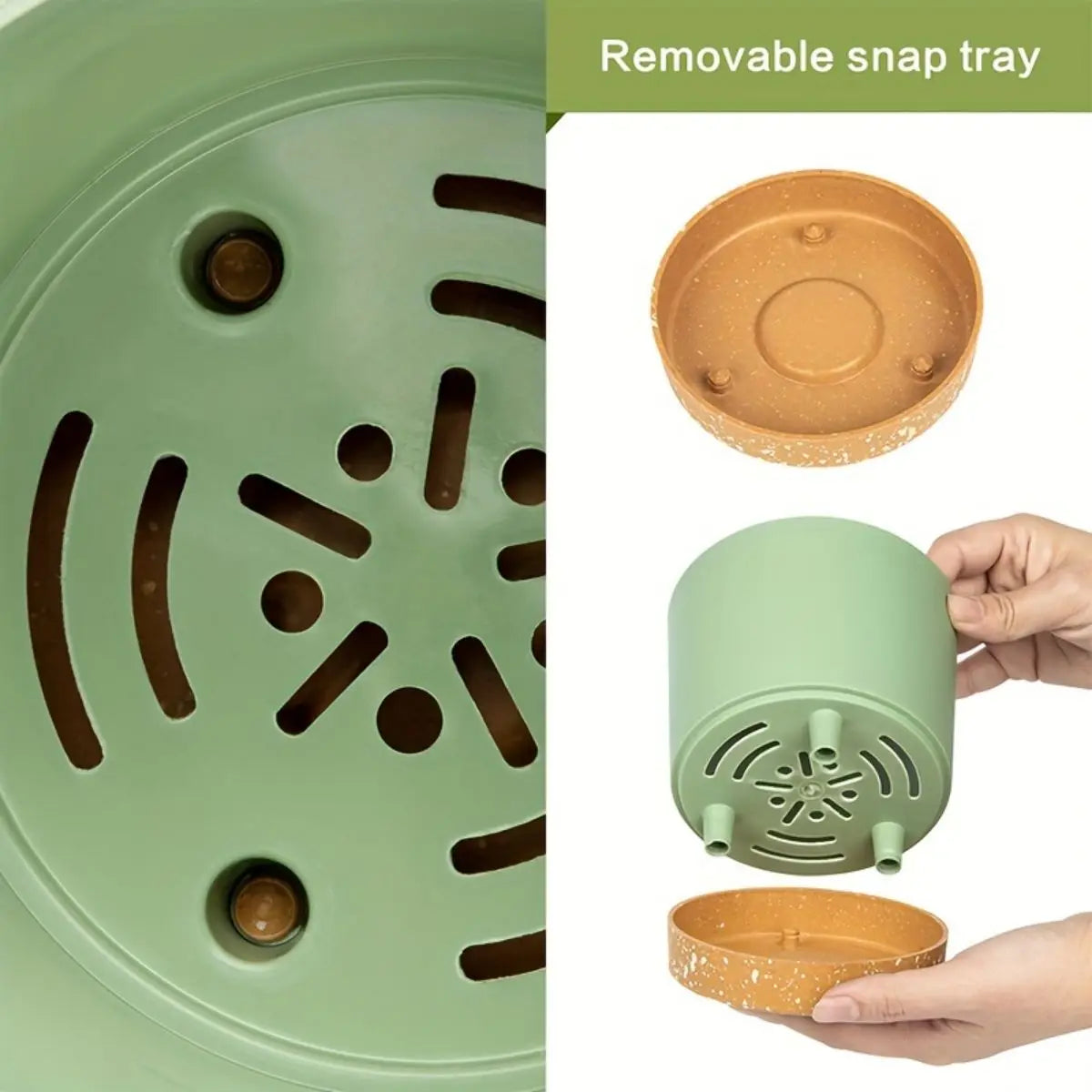 Carvallo Planter med Avtagbart Botten | Andningsbar Blomkruka | Självvattnande & Korrosionsbeständig | 4-pack Carvallo